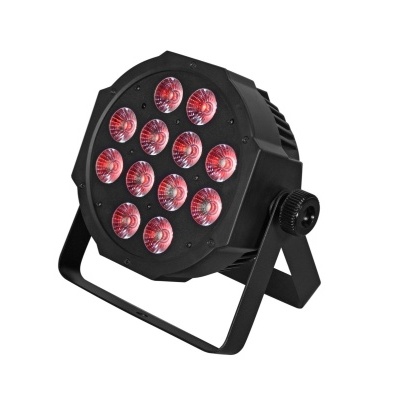 Refletor LED redondo preto com 12 lâmpadas vermelhas e suporte angular