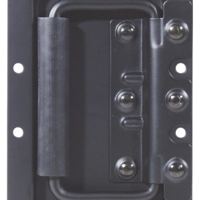 Puxador preto de alumínio com parafusos e punho robusto