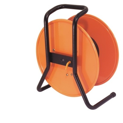 Rolo enrolador de mangueira de jardim preto e laranja