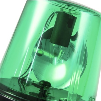 Luz de aviso giratória verde com cúpula de plástico