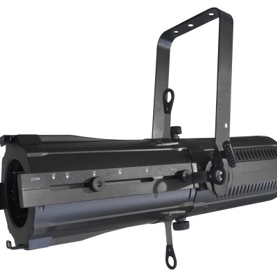 Projetor de luz negro metálico com suporte ajustável