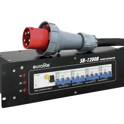 Estabilizador de energia Eurolite SB-1200B com conector vermelho e tomadas elétricas