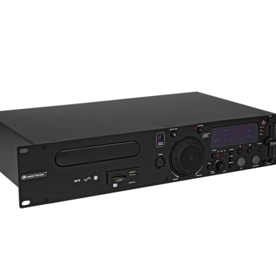 Apresentação de aparelho eletrónico preto com ecrã digital e botões