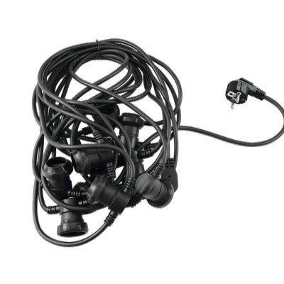 Conjunto de dez Âculos preto com cabo e ficha elétrica de três pinos