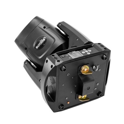 Dispositivo eletrónico preto com a marca Eurolite em fundo branco