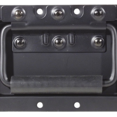 Alça retrátil preta em metal com espuma no punho