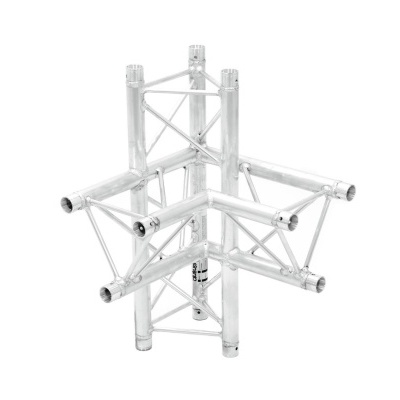 Estrutura metálica de alumínio prateado com tubos cilíndricos