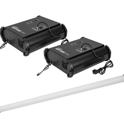 dois equipamentos pretos com texto ICECUBE BASIC e barra branca tubular com extremidades negras