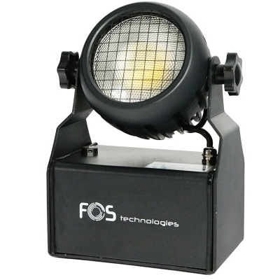 Luz de palco LED preta da FOS technologies com grelha frontal