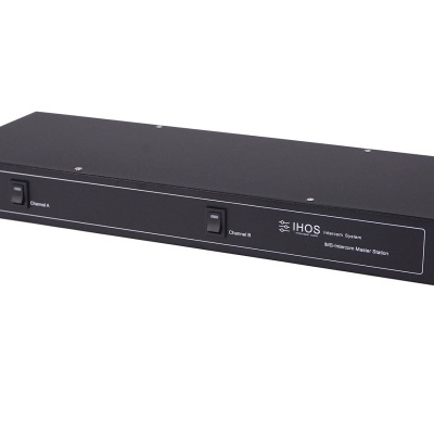 Equipamento eletrónico IHOS preto formato rack 1U com dois interruptores