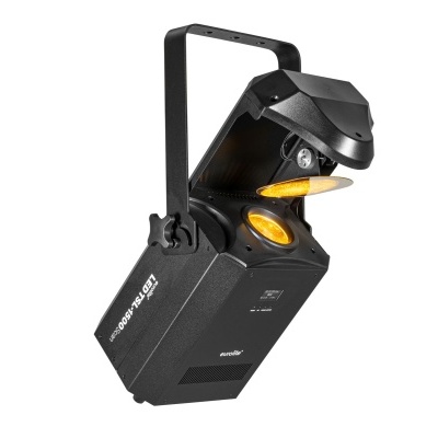 Projetor de luz profissional preto com lente amarela