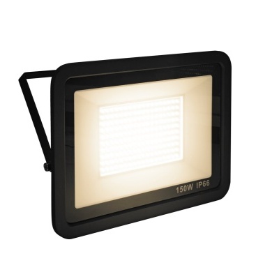Refletor LED preto com painel luminoso branco e texto 150W IP66
