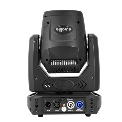 Cabeça móvel de luz preta da marca Eurolite vista de trás