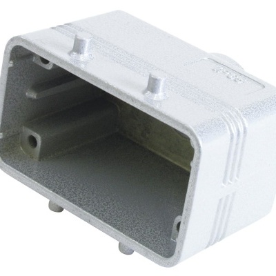 Caixa metálica cinzenta retangular oculta interior