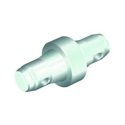 Conector plástico branco cilíndrico com ranhuras