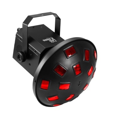 Luz preta com lentes vermelhas para efeito de festa