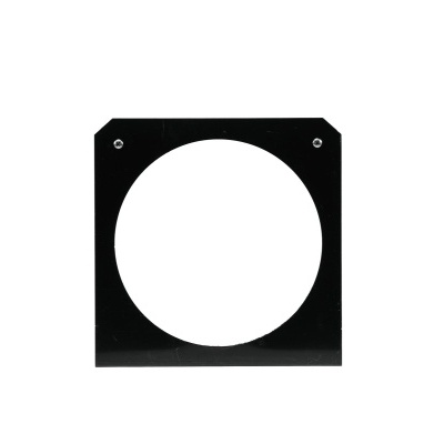 Peça quadrada preta com orifício circular ao centro