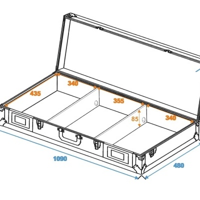 Maleta organizadora branca com tampa aberta e três compartimentos