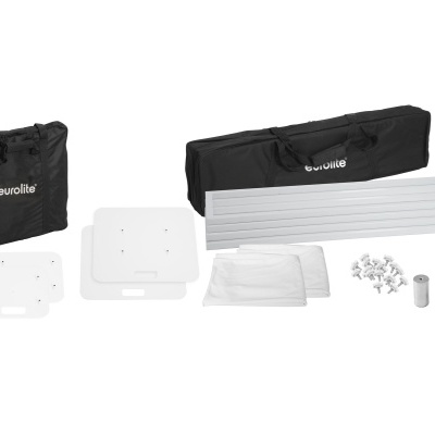 Kit de montagem Eurolite com bolsas pretas, painéis brancos e acessórios