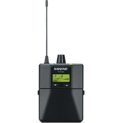 Transmissor Shure P3RA preto com visor LCD verde e antena