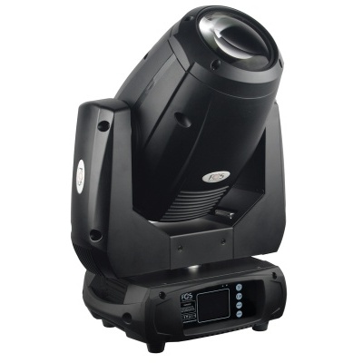 Luz profissional móvel preta com display digital e lente grande