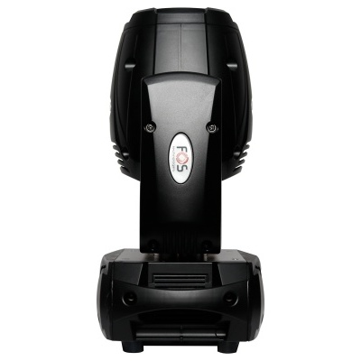 Robô móvel preto com luzes e logótipo FDS em fundo branco