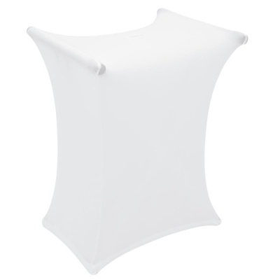 Mesa retangular com tecido branco elástico coberto