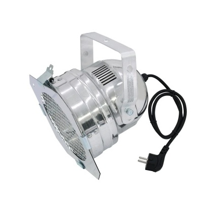 Projetor de iluminação metálico prateado com cabo preto