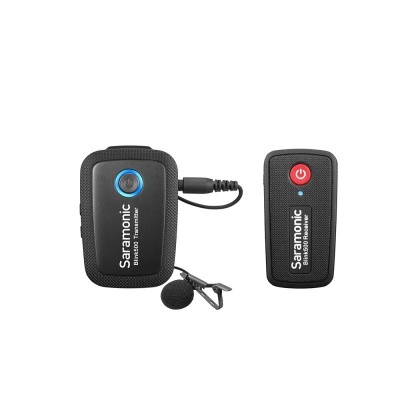 Microfone sem fios Saramonic Blink 500 preto com microfone de lapela