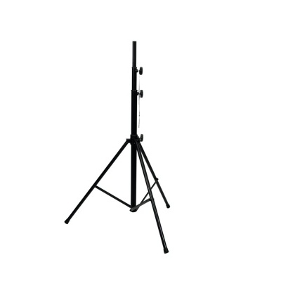 Suporte tripé ajustável de metal preto com três pernas