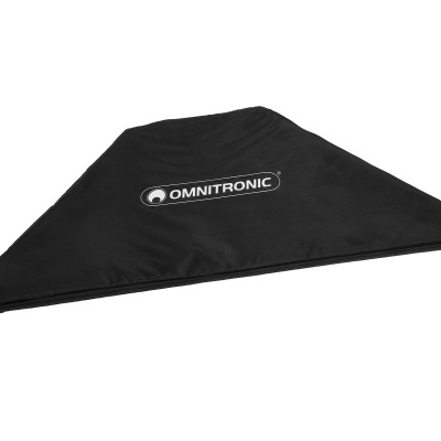 Bolsa triangular preta com a marca OMNITRONIC em branco