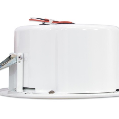 Luminária redonda de teto embutida branca com estrutura metálica