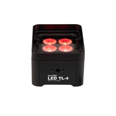 Luz LED eurolite LED TL-4 preta com quatro LEDs vermelhos