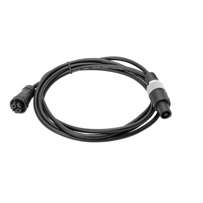 Cabo elétrico negro com conectores nas extremidades