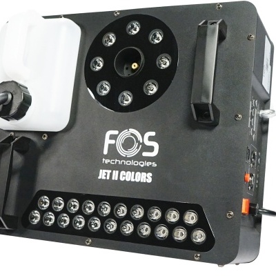 Máquina de fumos JET II COLORS preta com LEDs da FOS Technologies