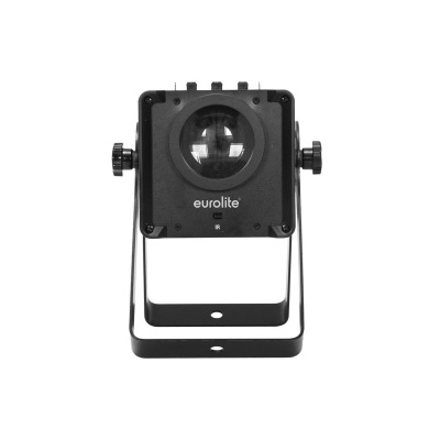Luz de palco preta Eurolite com lente circular e suporte metálico