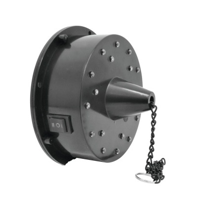 Dispositivo cilindrico preto com cone e corrente pendurada