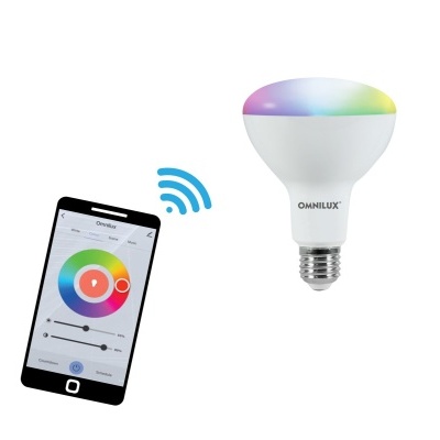 Lâmpada LED multicolor OMNILUX com controlo via app em telemóvel