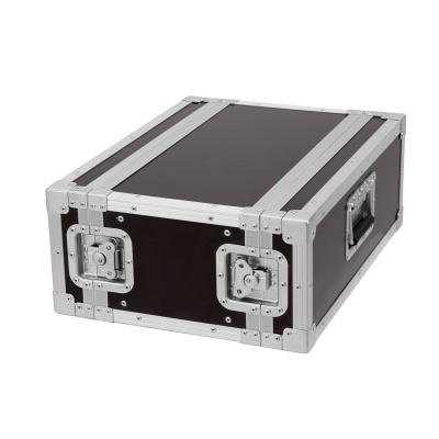 Mala rígida preta com moldura metálica prateada