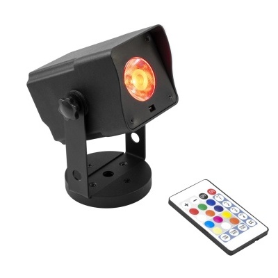 Projetor LED colorido com controlo remoto branco multi-botões