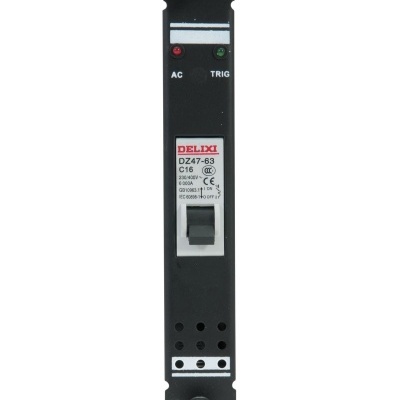 Disjuntor DELIXI DZ47-63 C16 com interruptor e indicadores LED