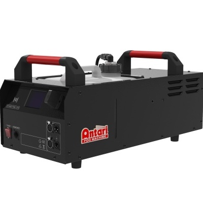 Máquina de efeitos de fumo Antari Z-350F preta com pegas vermelhas.