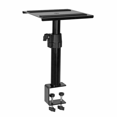 Suporte ajustável preto para monitor com fixação em mesa