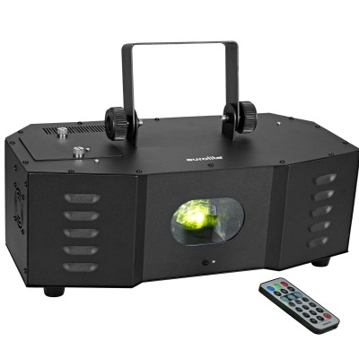 Projetor de luz LED preto com controlo remoto