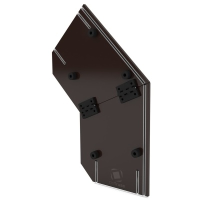 Placa de montagem preta com suportes e placas articuladas