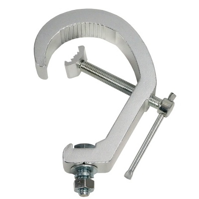 Abraçadeira metálica prateada com parafuso para fixação