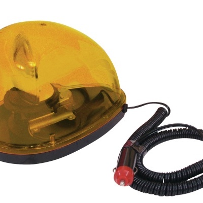 Luz de aviso amarela com cabo espiral e plugue de isqueiro