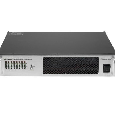 Amplificador de áudio MCD-4200PU preto e prateado com LEDs e botão power