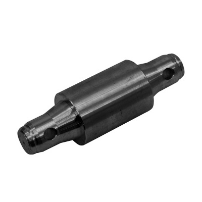 Peça metálica cilíndrica azul escura com orifícios passantes