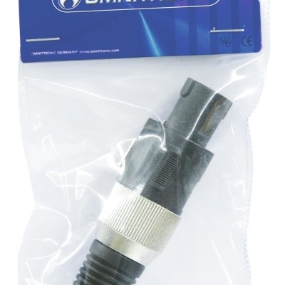 Conector adaptador OMNITRONIC em embalagem transparente com cartão azul